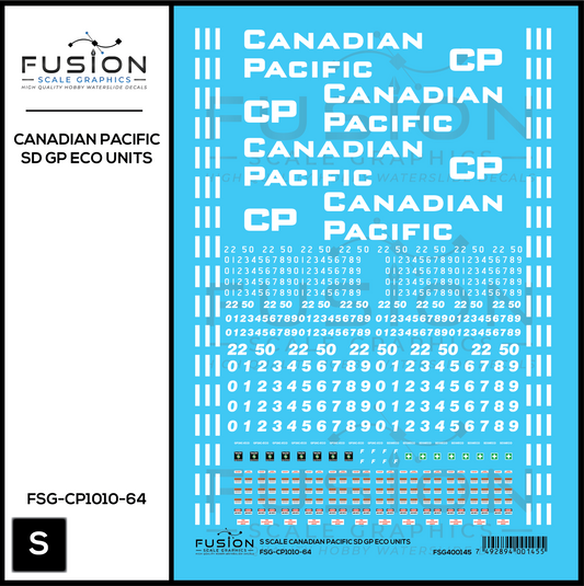 S Scale Canadian Pacific EMD SD GP ECO Rebuild Locomotive Decal Set