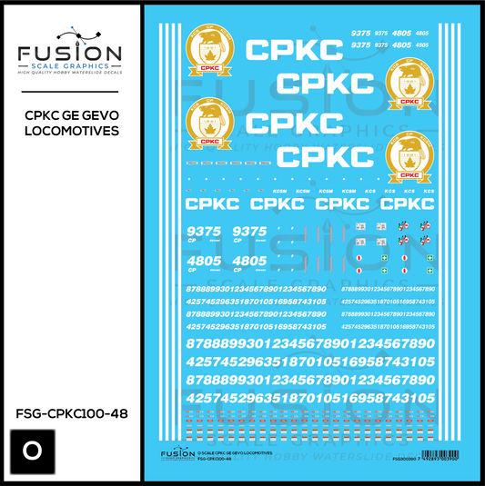 O Scale CPKC GE GEVO Locomotives Decal Set