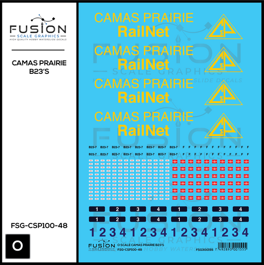 O Scale Camas Prairie RailNet GE B23-7 Locomotives Decal Set