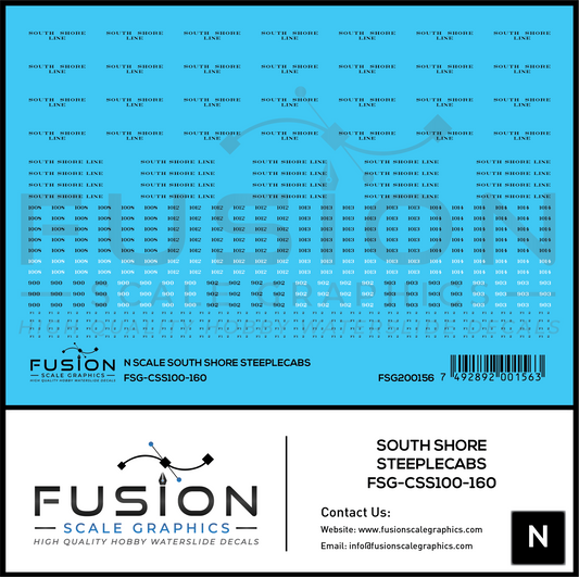 N Scale South Shore Line Steeplecab Locomotives Decal Set