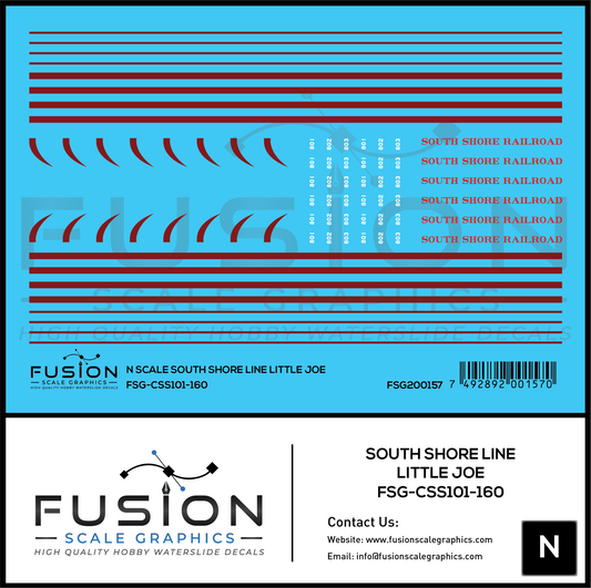 N Scale South Shore Line Little Joe Locomotives Decal Set