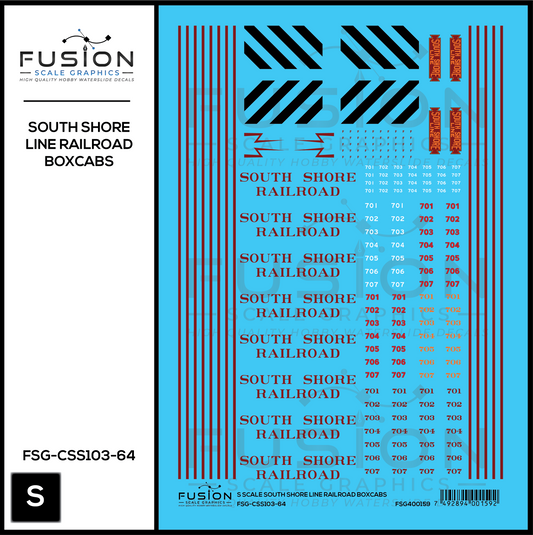 S Scale South Shore Railroad Boxcabs Decal Set