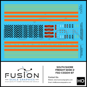 HO Scale South Shore Line SD38-2 Locomotive Decal Set