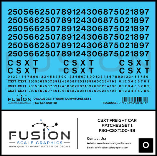 O Scale CSX Freight Car Patches Decal Set 1