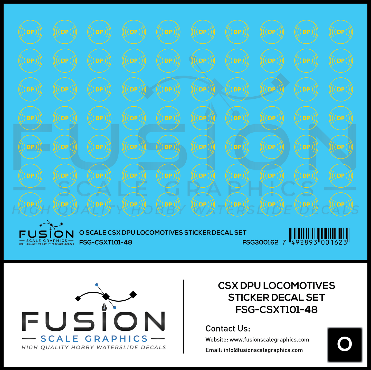 O Scale CSX Distributed Power DP Logos Decal Set