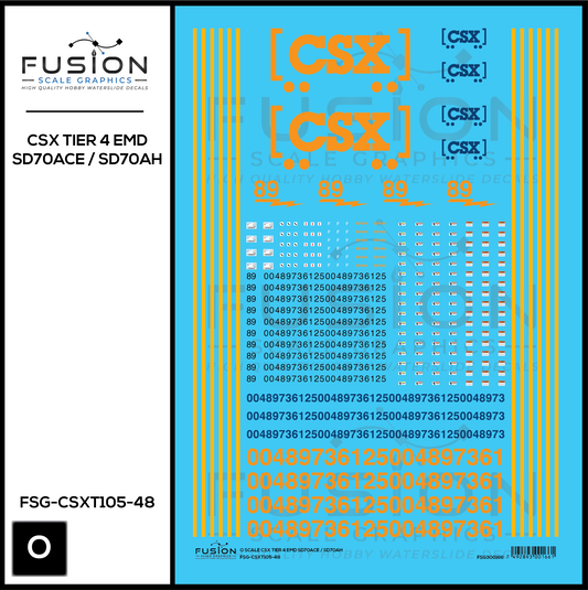 O Scale CSX EMD T4 SD70ACE SD70AH Locomotive Decal Set