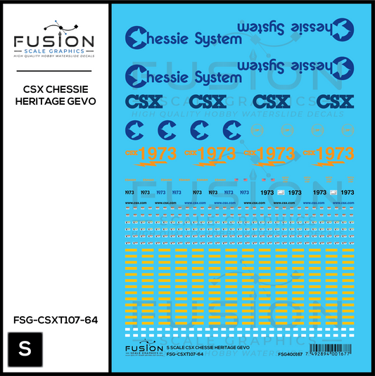 S Scale CSX 1973 Chessie System Heritage ES44AH Locomotive Decal Set