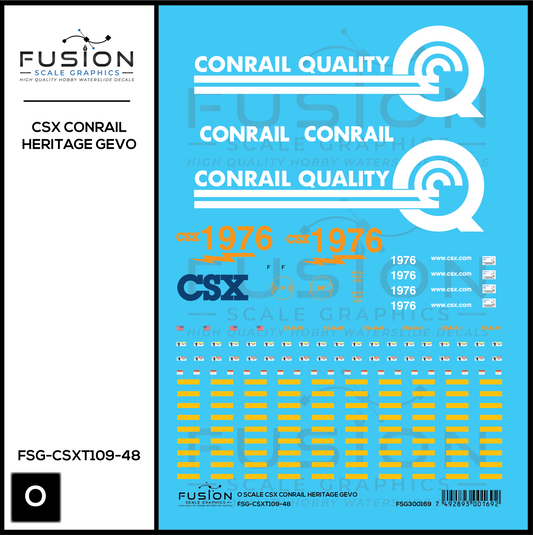 O Scale CSXT Conrail Heritage GEVO Locomotive Decal Set