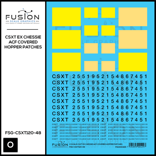 O Scale CSXT Ex Chessie ACF Covered Hopper Number Patching Decal Set