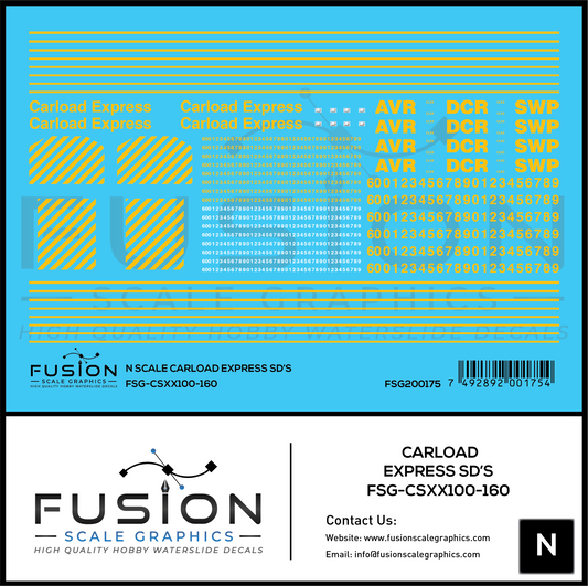 N Scale Carload Express EMD SD60M Locomotives Decal Set