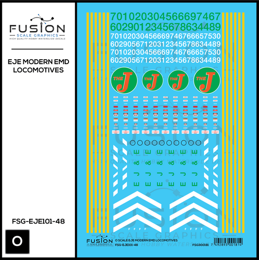 O Scale Modern EJE EMD Locomotives Decal Set