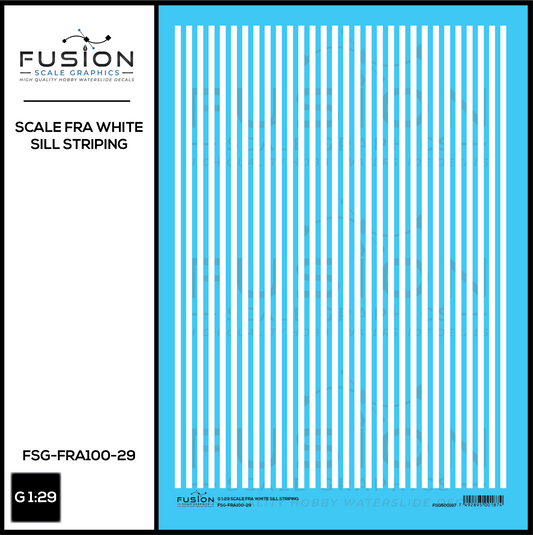 G 1:29 Scale FRA White Sill Striping Decal Set