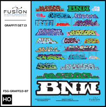 Load image into Gallery viewer, HO Scale Graffiti Decal Set 13