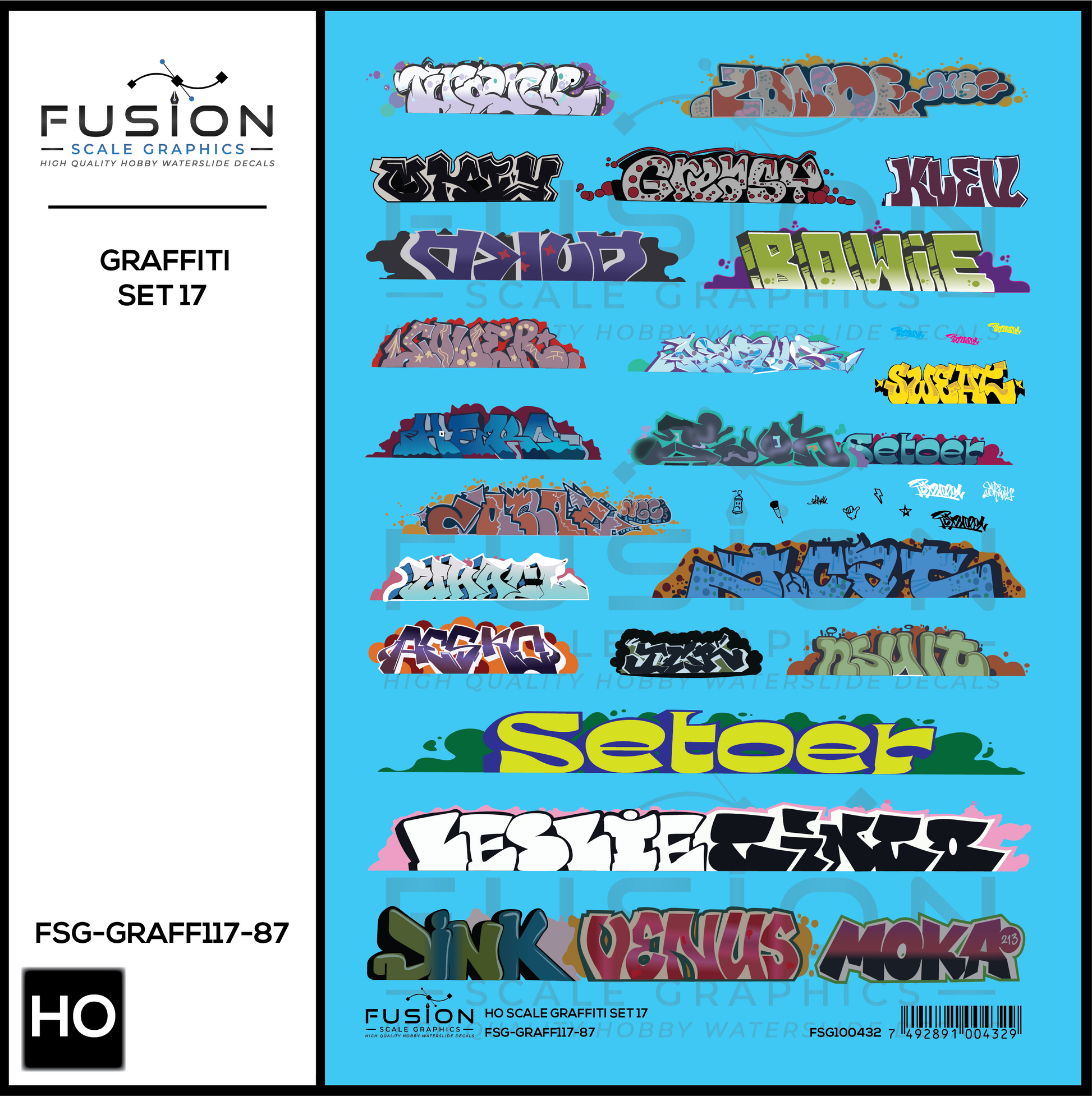 HO Scale Graffiti Decal Set 17