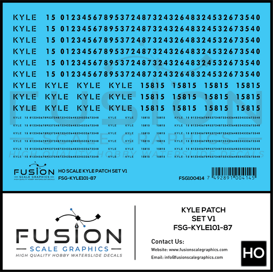 HO Scale KYLE Patch Set V1 Decal Set
