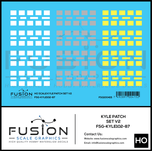 HO Scale KYLE Patch Set V2 Decal Set