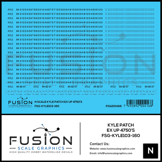N Scale KYLE Ex UP 4750's Patching Decal Set
