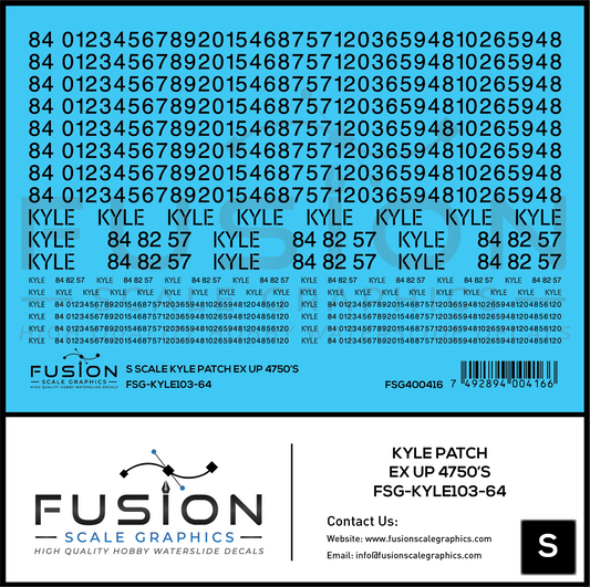 S Scale KYLE Ex UP 4750's Patching Decal Set