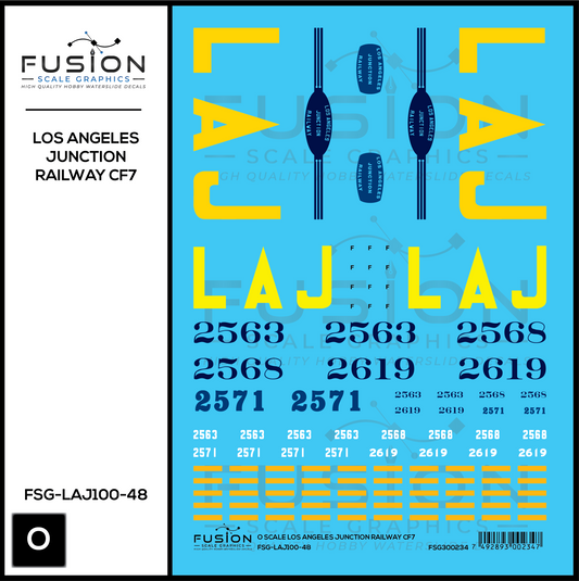 O Scale Los Angeles Junction Railway CF7 Locomotives Decal Set