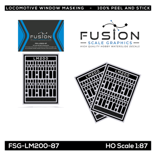 HO Scale GE GEVO Locomotive Window Masking Set