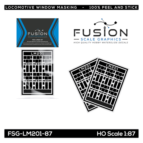 HO Scale GE Dash 9 & AC4400 Locomotive Window Masking Set