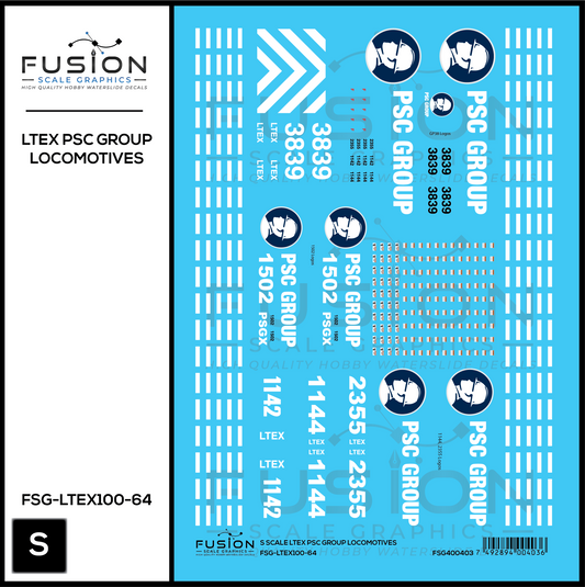 S Scale LTEX PSC Group Locomotives Decal Set