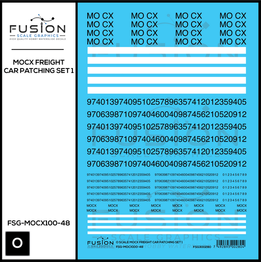 O Scale MOCX Freight Car Patching Set 1 Decal Set