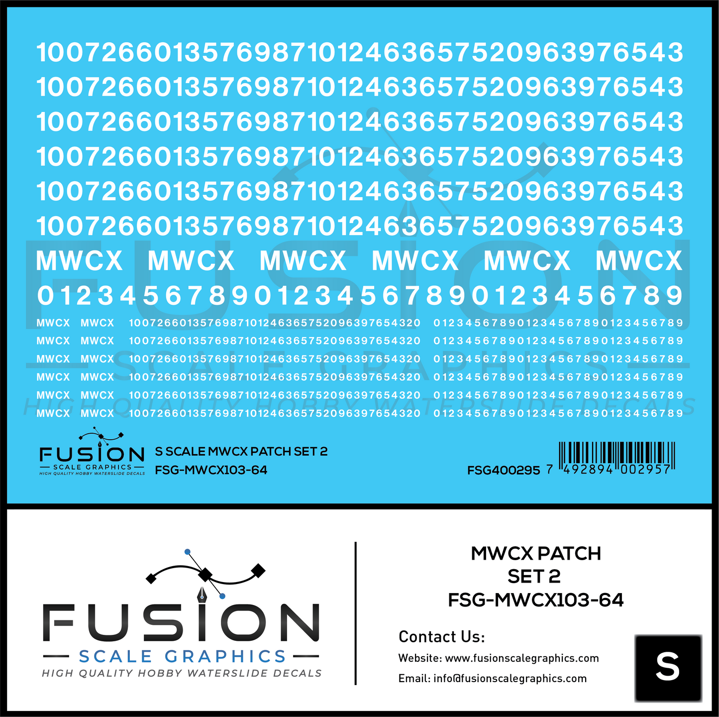 S Scale MWCX Freight Car Patching Decal Set 2