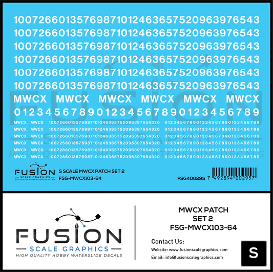 S Scale MWCX Freight Car Patching Decal Set 2