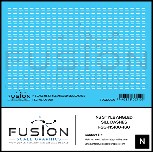 N Scale Norfolk Southern Angled Sill Dashes Decal Set