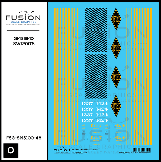 O Scale SMS Lines EMD SW1200 Locomotives Decal Set