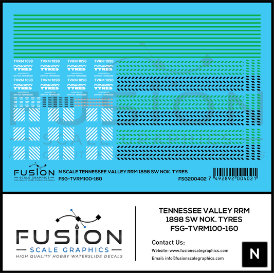 N Scale Tennessee Valley Railroad Museum 1898 Nokian Tyres Decal Set
