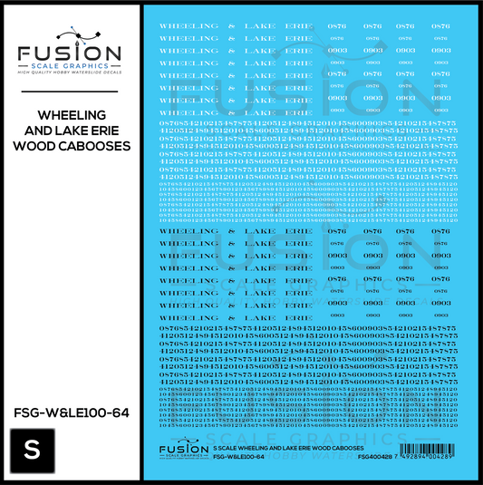 S Scale Wheeling & Lake Erie Wood Cabooses Decal Set