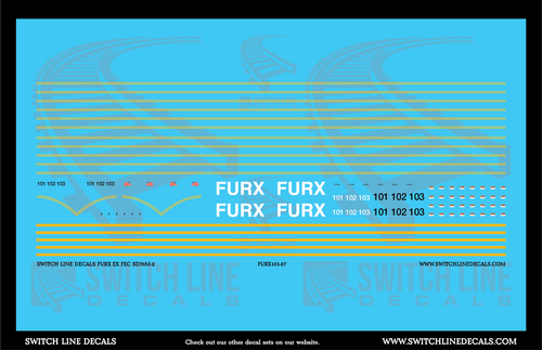 HO Scale FURX Ex FEC SD70M-2 Locomotive Decal Set