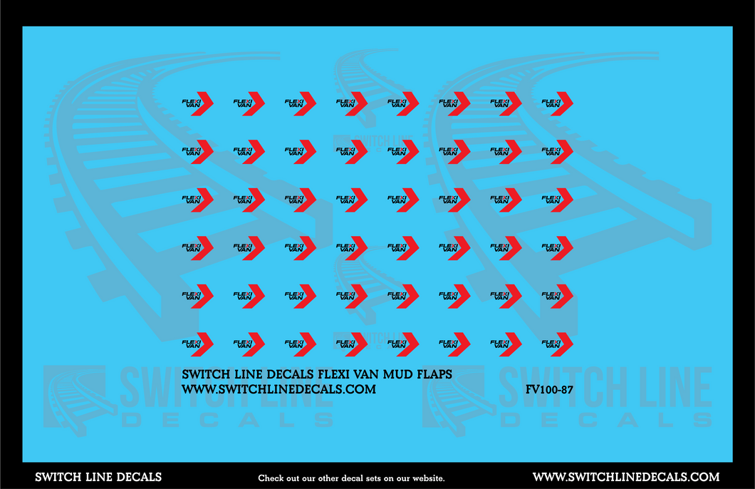 HO Scale Flexi Van Trailer Mud Flaps Logo Decal Set