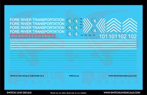 N Scale Fore River Transportation 101 102 Locomotive Decal Set