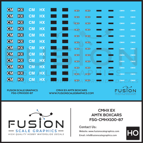 HO Scale CMHX ex AMTK Boxcar Patching Decal Set