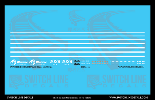 N Scale Metra GECX 2029 Wabtec 2029 Locomotive Decal Set