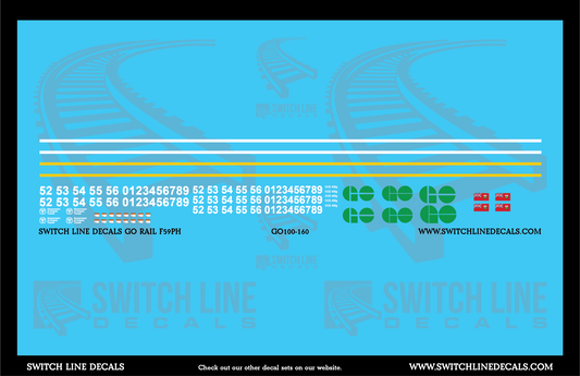 N Scale GO Rail F59PH Locomotive Decal Set