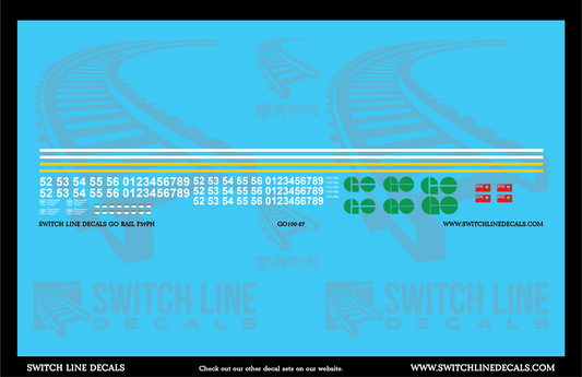 HO Scale GO Rail F59PH Locomotive Decal Set