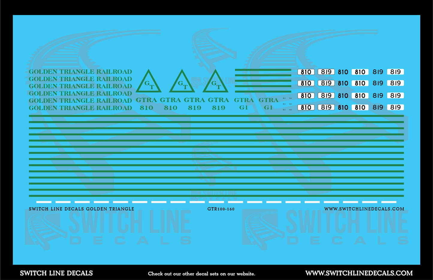 N Scale Golden Triangle Locomotive Decal Set