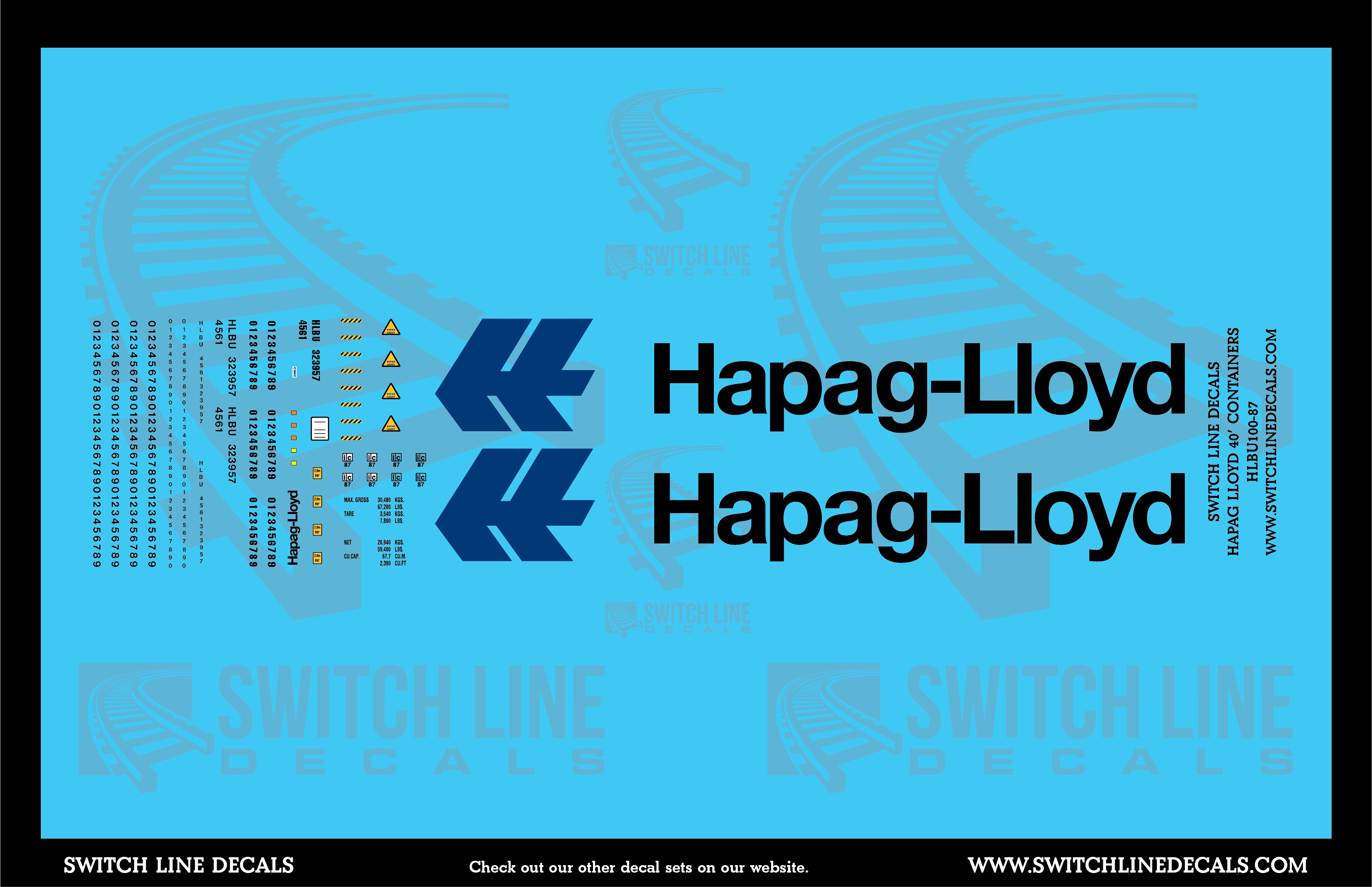 HO Scale Hapag Lloyd 40' Containers Decal Set – Mountain West Model Trains