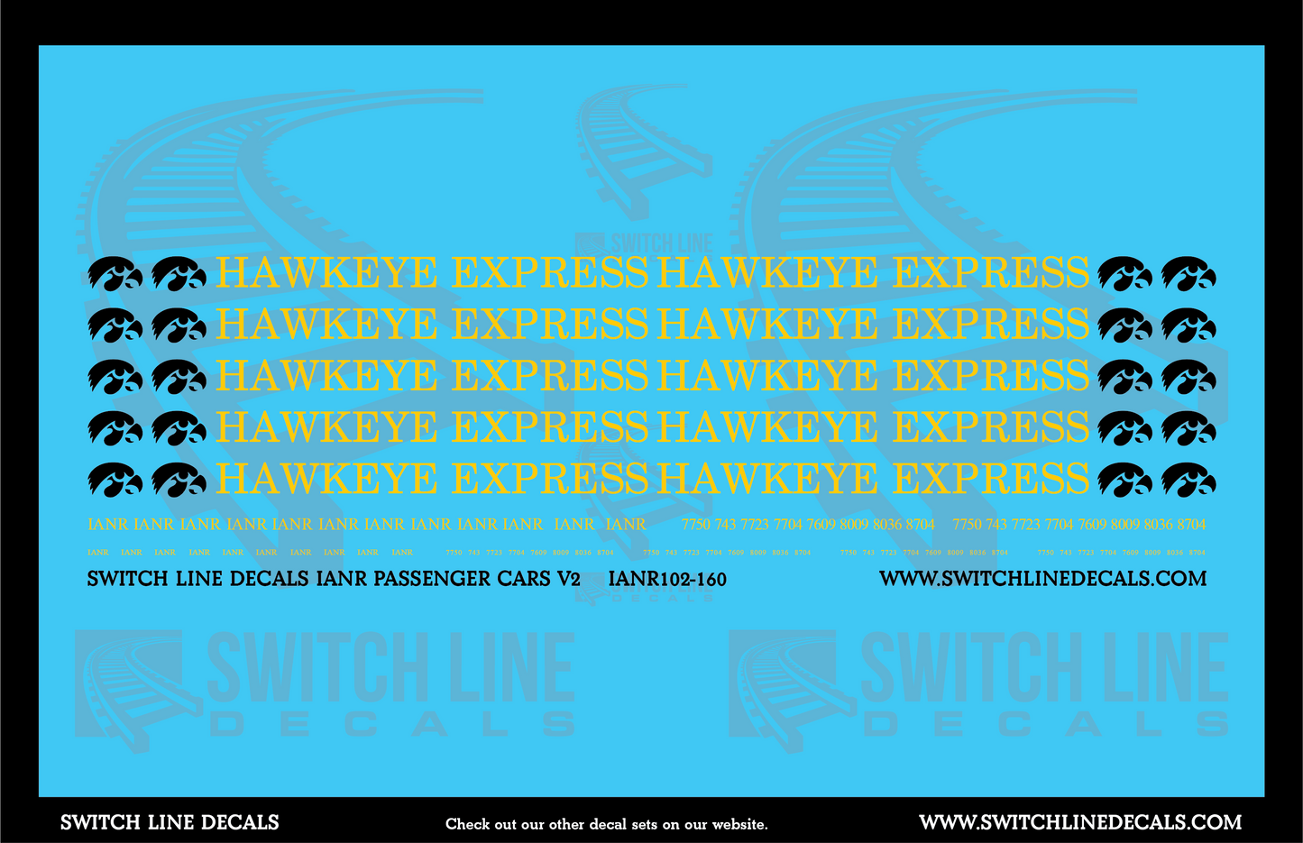 N Scale Iowa Northern Passenger Cars V2 Decal Set