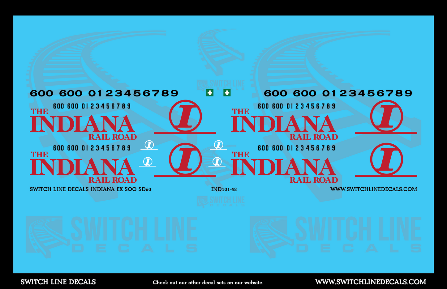 O Scale Indiana Railroad Ex SOO SD60 Locomotive Decal Set