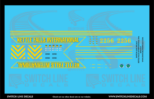 HO Scale Kettle Falls International 2256 Locomotive Decal Set