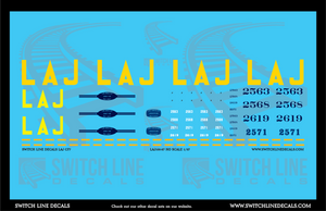 HO Scale Los Angeles Junction Railway CF7 Locomotives Decal Set