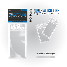 Load image into Gallery viewer, HO Scale White Locomotive Reflective 3&quot; Stripes FRA Markings Set