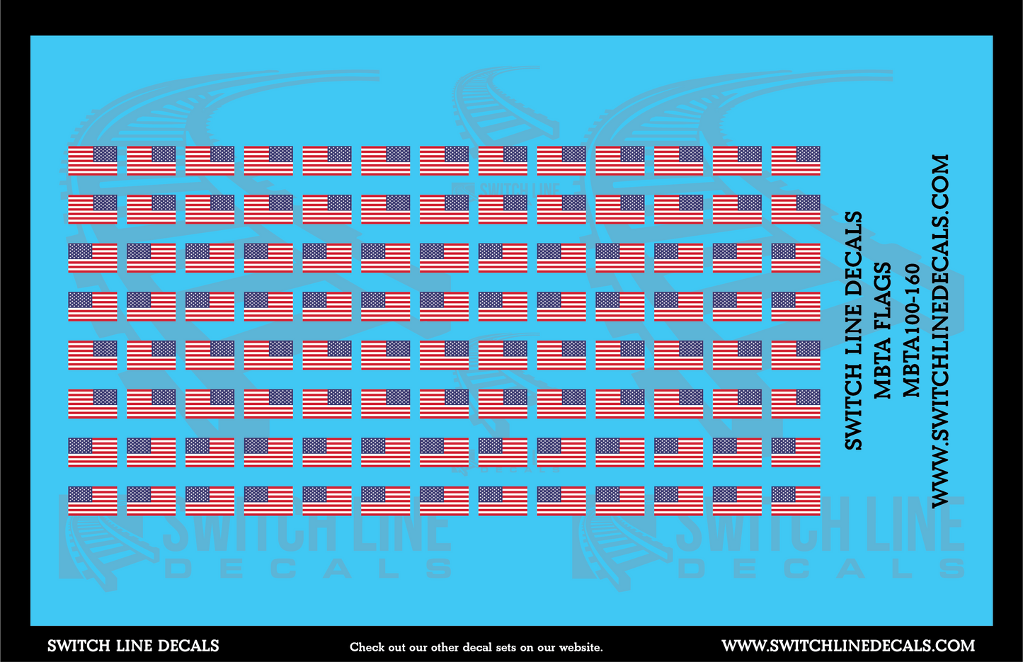N Scale MBTA Flags Decal Set