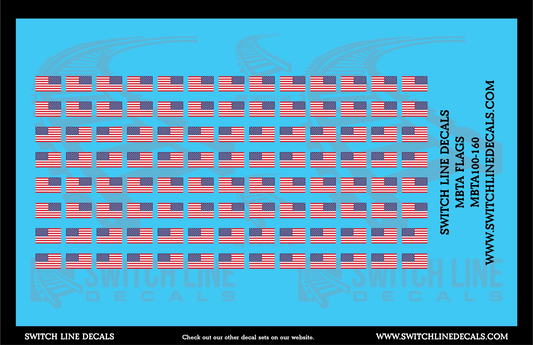 N Scale MBTA Flags Decal Set