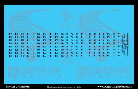 N Scale Metra Budd Letter Boards Decal Set